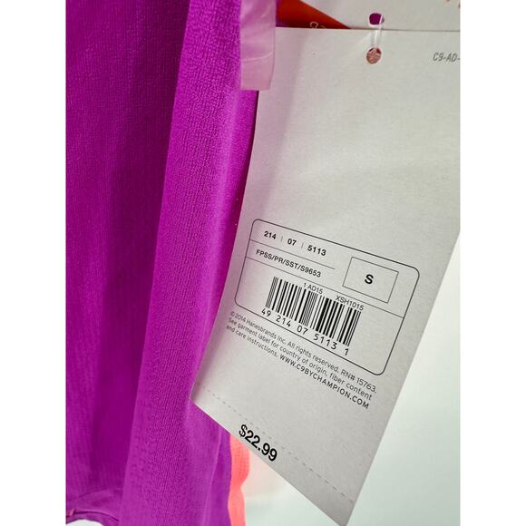 Champion Purple Neon Printed Built In Sports Bra Tank Top Women's Small S NWT - Picture 5 of 8